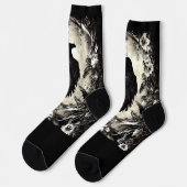 Black Goth mit Crow Raven Socken (Linkes Detail)
