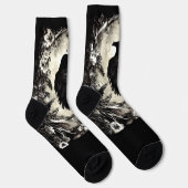 Black Goth mit Crow Raven Socken (Rechts)