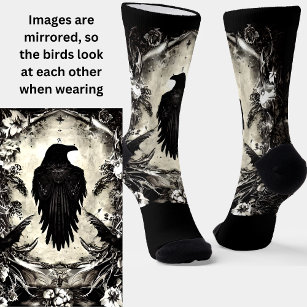 Black Goth mit Crow Raven Socken