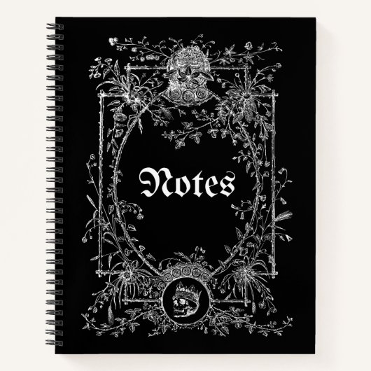 Black Goth Notebook Notizblock (Vorderseite)