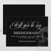 Black Goth Skull Wedding wirst du meine Bridesmaid Einladung (Vorne/Hinten)