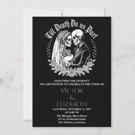 Black Gothic bis Tod tun uns Teil Hochzeit Einladung