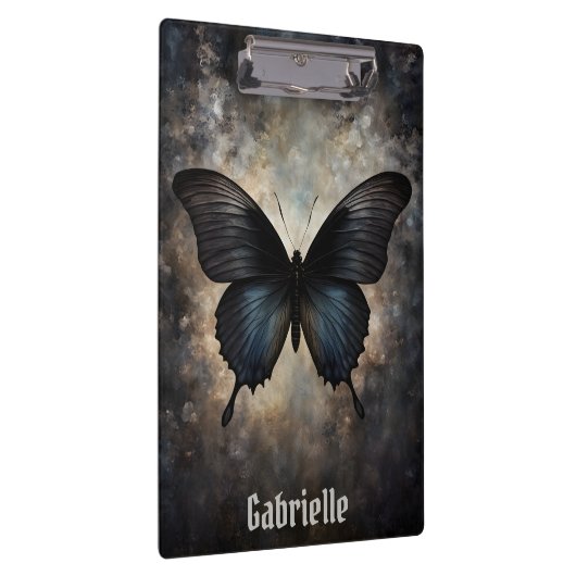 Black Gothic Butterfly Klemmbrett (Rechts)