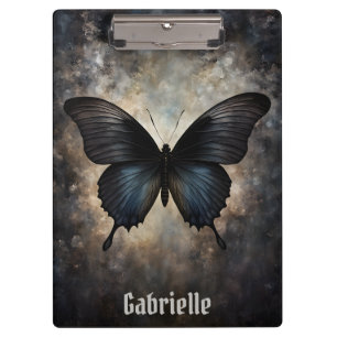 Black Gothic Butterfly Klemmbrett