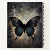 Black Gothic Butterfly Spiral Notebook Notizblock (Rückseite)