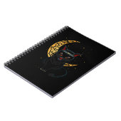 Black Gothic Cat Crescent Wicca Goth Kitten Notizblock (Linke Seite)