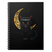 Black Gothic Cat Crescent Wicca Goth Kitten Notizblock (Vorderseite)
