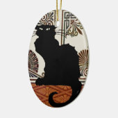 Black Gothic Cat Keramik Ornament (Links)