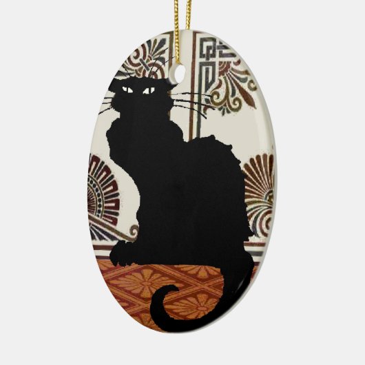 Black Gothic Cat Keramik Ornament (Links)