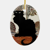 Black Gothic Cat Keramik Ornament (Vorne)