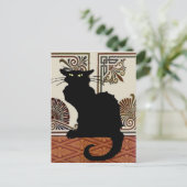 Black Gothic Cat Postkarte (Stehend Vorderseite)