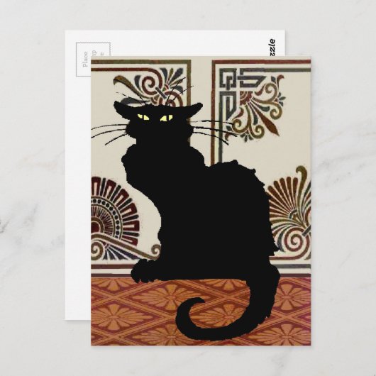 Black Gothic Cat Postkarte (Vorne/Hinten)