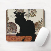 Black Gothic Cat Style Design, Chat Noir Mousepad (Mit Mouse)
