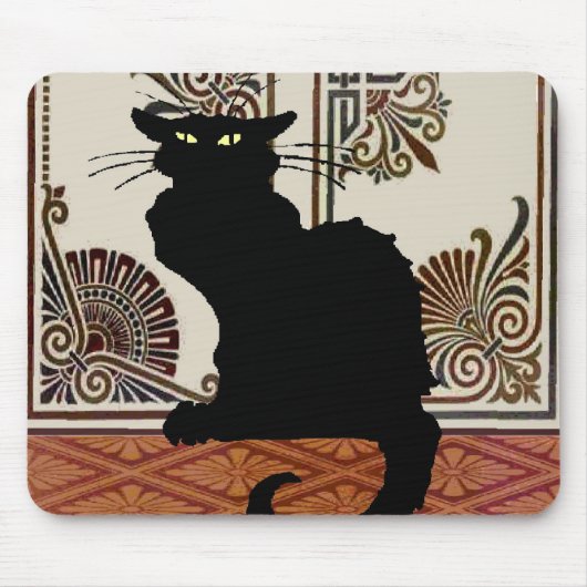 Black Gothic Cat Style Design, Chat Noir Mousepad (Vorne)
