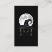 Black Gothic Cat Witch Hat Moon Pastel Goth Visitenkarte (Vorderseite)