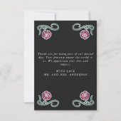 Black Gothic Coffin Rose Hochzeit Danke Karte (Rückseite)