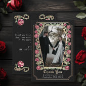 Black Gothic Coffin Rose Hochzeit Danke Karte