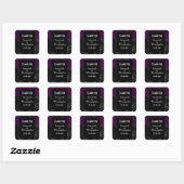 Black Gothic Damask Danke Quadratischer Aufkleber (Blatt)