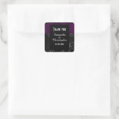 Black Gothic Damask Danke Quadratischer Aufkleber (Tasche)