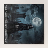 Black Gothic Dark Graveyard Girl Puzzle (Horizontal)