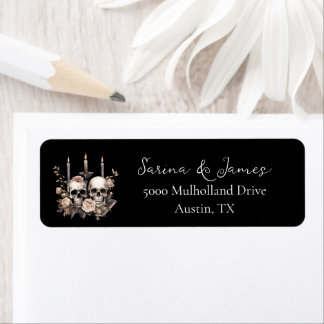Black Gothic Dark Halloween Hochzeitrückgabe-Adres