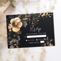 Black Gothic Floral Moody Dark Wedding