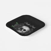 Black Gothic Floral Skull Trick Or Treat Halloween Pappteller (Gewinkelt)