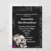 Black Gothic Foto Abschluss Einladung (Rückseite)