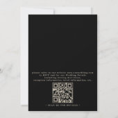 Black Gothic Gate Romance Elegant QR Code Wedding Einladung (Rückseite)