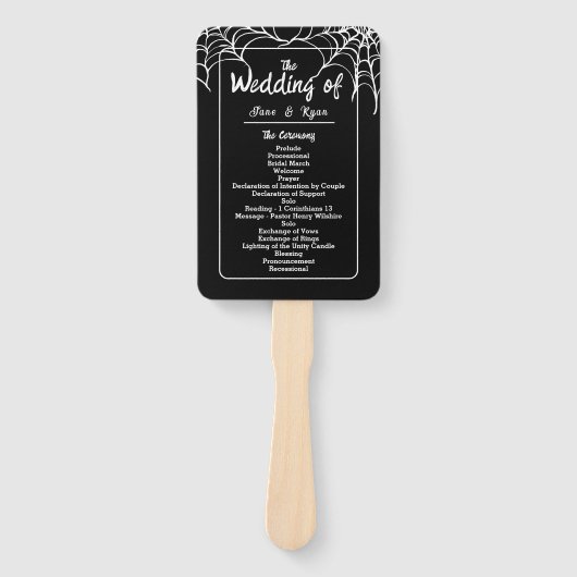 Black Gothic HalloWedding Programm Handfan Fächer (Vorderseite)