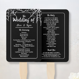 Black Gothic HalloWedding Programm Handfan Fächer