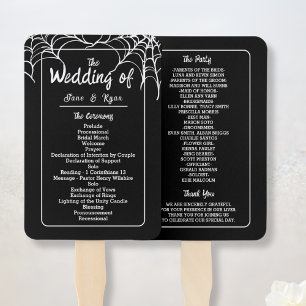 Black Gothic HalloWedding Programm Handfan Fächer