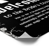 Black Gothic Halloween Brautparty Begrüßungszeiche Poster (Ecke)