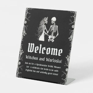 Black Gothic Halloween Brautparty Begrüßungszeiche Sockelschild