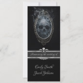 Black Gothic Halloween Hochzeitsgeister Skull & Ba Einladung (Vorderseite)