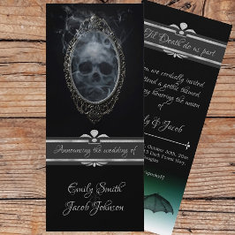 Black Gothic Halloween Hochzeitsgeister Skull & Ba Einladung