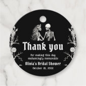 Black Gothic Halloween Skeleton-Brautparty Geschenkanhänger (Vorderseite)