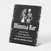 Black Gothic Halloween Skeleton Mimosa Bar Sign Sockelschild (Vorderseite)