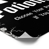 Black Gothic Halloween Skeleton-Tränke Zeichen Poster (Ecke)