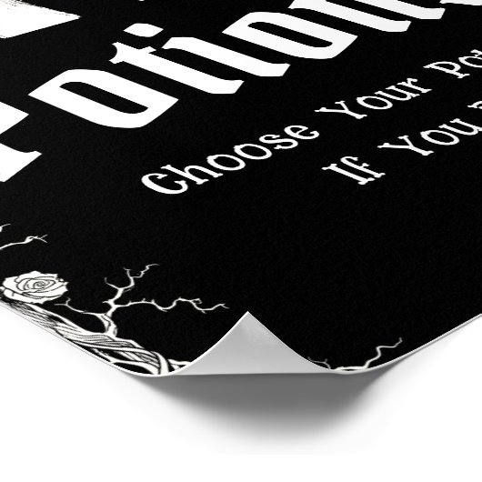 Black Gothic Halloween Skeleton-Tränke Zeichen Poster (Ecke)