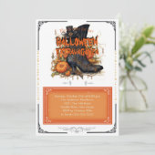 Black Gothic Hexenstiefel Einladung (Stehend Vorderseite)