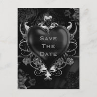 Black Gothic Liebe Heart Wedding Save the Date