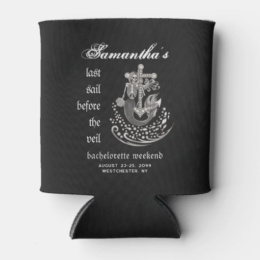 Black Gothic Mermaid Letztes Segel-Junggeselinnen- Dosenkühler (Vorderseite)