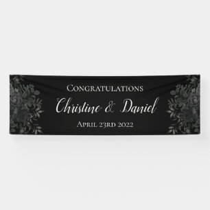 Black Gothic Rose Elegantes Hochzeitsbanner Banner