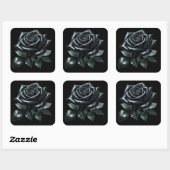 Black Gothic Rose Quadratischer Aufkleber (Blatt)