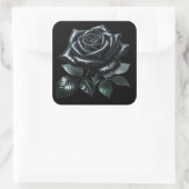 Black Gothic Rose Quadratischer Aufkleber (Tasche)