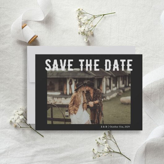 Black Gothic Skeleton Til Death Wedding Foto Save The Date