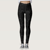 Black Gothic Space Girl Mechanischer Android-Robot Leggings (Vorderseite)