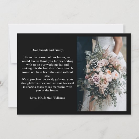 Black Gothic Til Death Wedding Foto Dankeskarte (Rückseite)