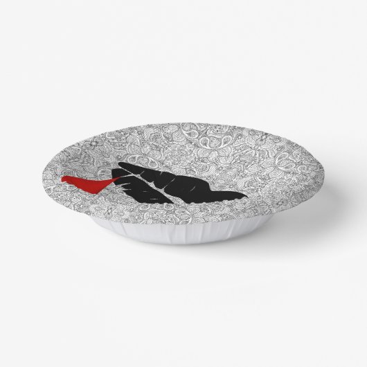 Black Gothic Vampire Kiss Vamp Pappteller (Gewinkelt)